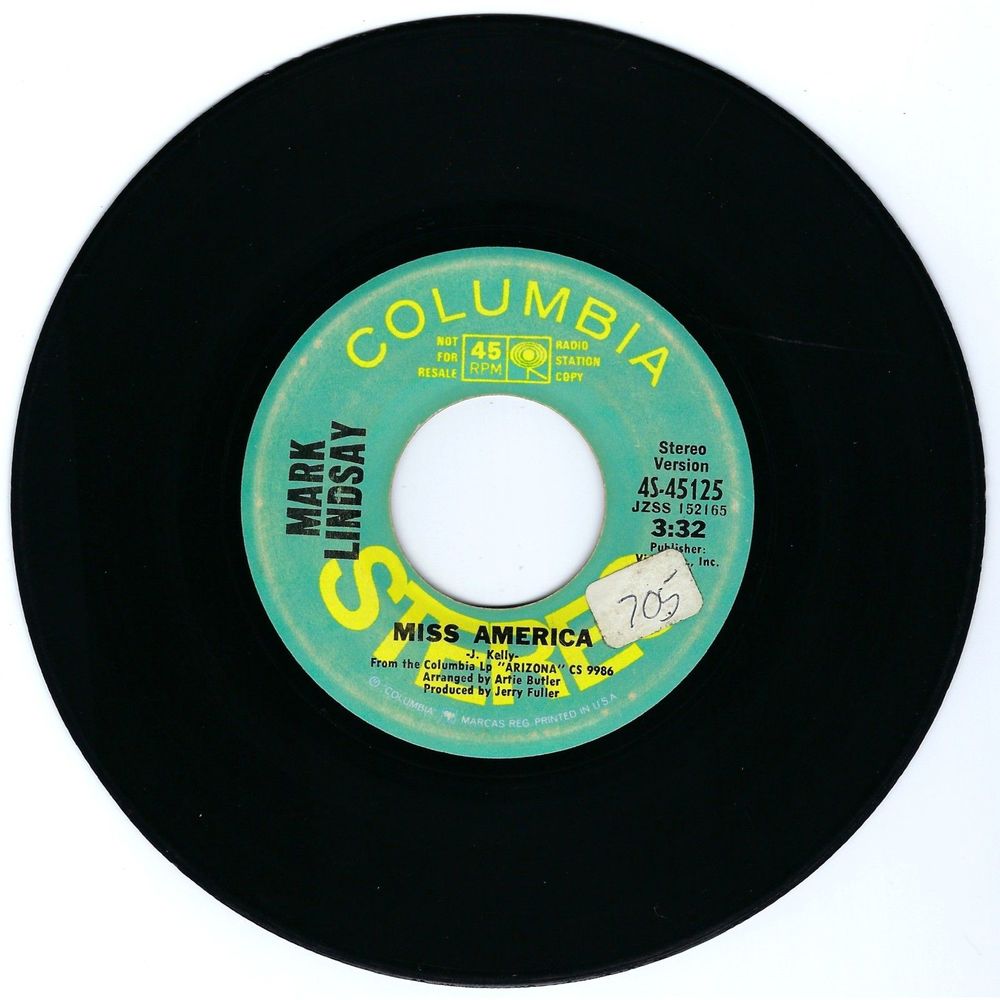 Mark Lindsay 45 RPM - Miss America - Columbia Promo VG Rock '70